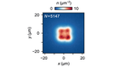 Condensate of light in the symmetric ground state of a four-site lattice